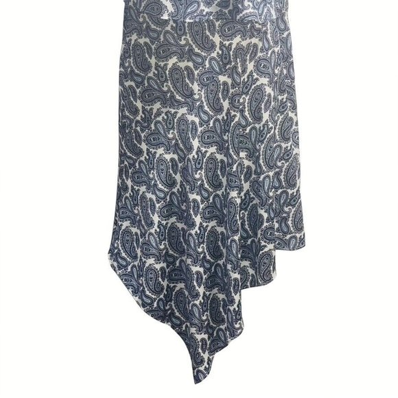 BANANA REPUBLIC Dress Size 8 Blue and White Paisley Size 8 - Picture 9 of 12
